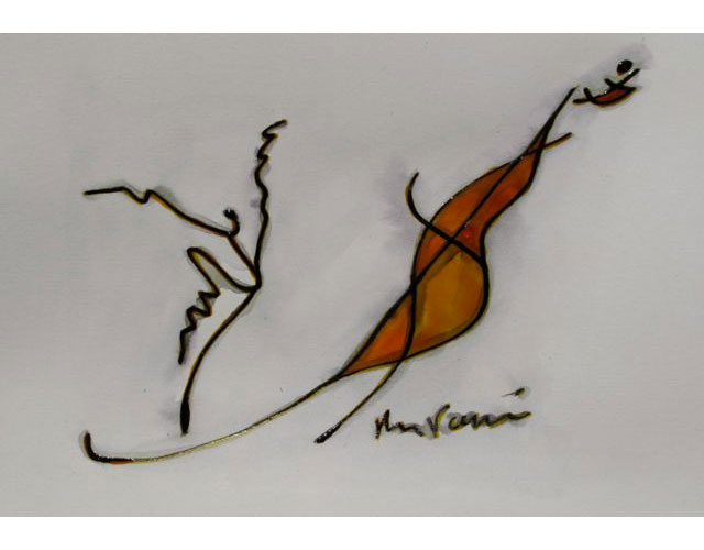 Encre de chine de couleur sur papier