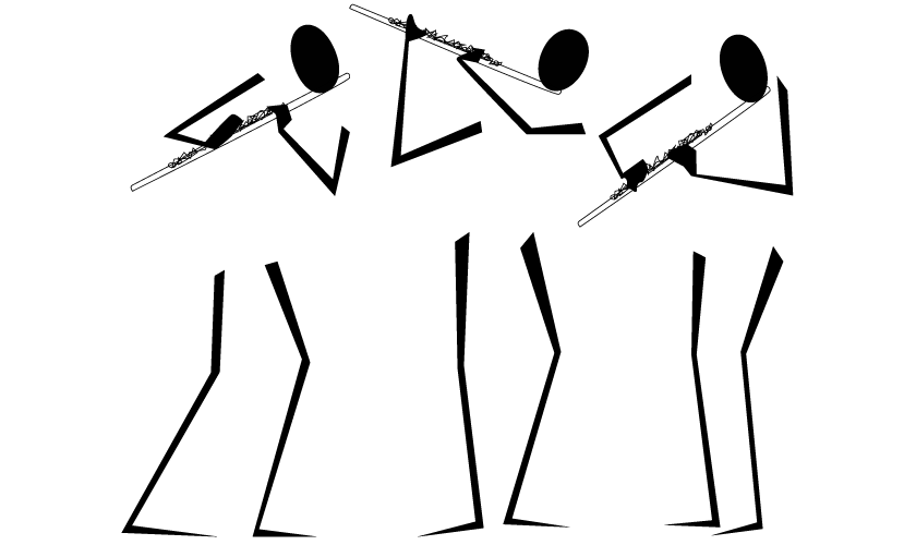 Personnages musiciens noir et blanc