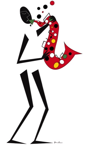 Personnage joueur de sax