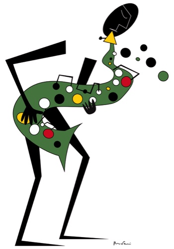 Personnage joueur de sax